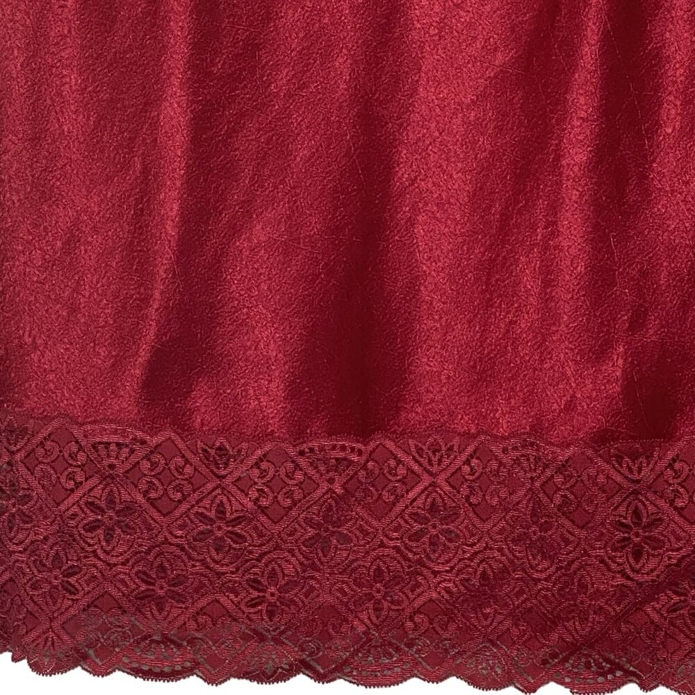 Victoria’s Secret Gold Label Red Satin Lace Slip Dress 80s Vintage M - Picture 3 of 7